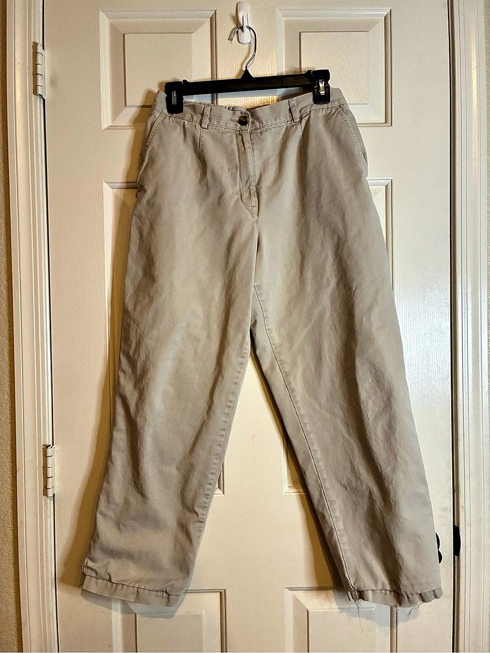 L.L.Bean Original Fit Lined Pants Cotton Chinos Beige Size 10